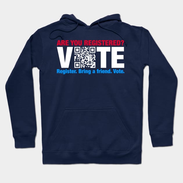 Vote QR Code Vote.org Election Hoodie by fishbiscuit